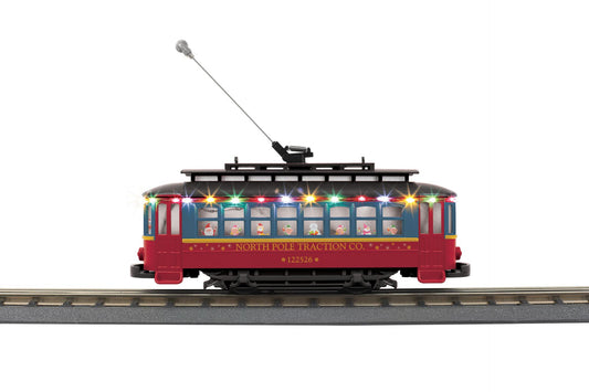 MTH 30-5268 - RailKing - Bump-n-Go Trolley "North Pole" #122526 w/ LED Lights