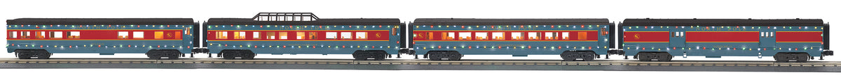 MTH 30-68267 - 60’ Streamlined Passenger Set "North Pole" w/ LED Lights (4-Car)