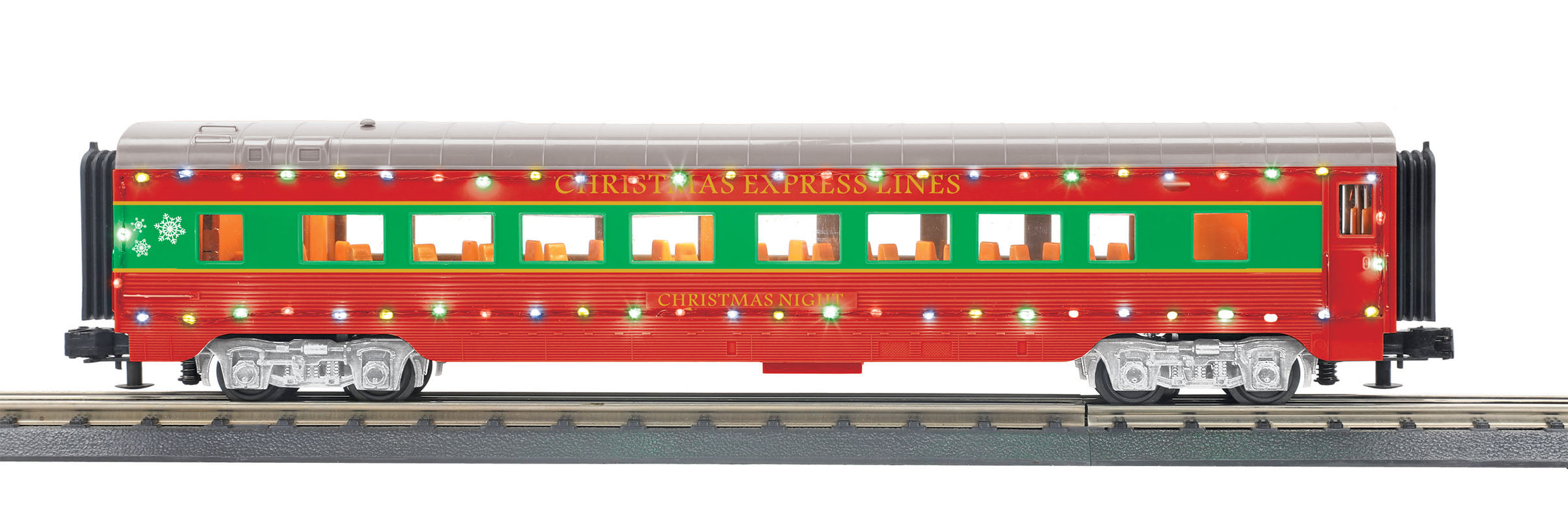 MTH 30-68269 - 60’ Streamlined Coach Car "Christmas" w/ LED Lights