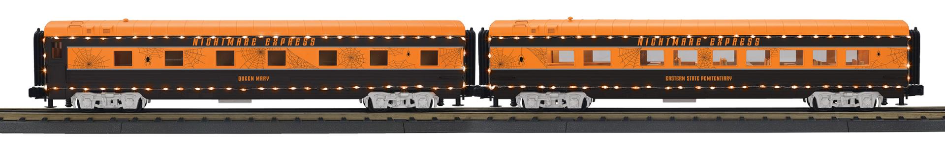 MTH 30-68283 - 60’ Streamlined Sleeper/Diner "Halloween" w/ LED Lights (2-Car)