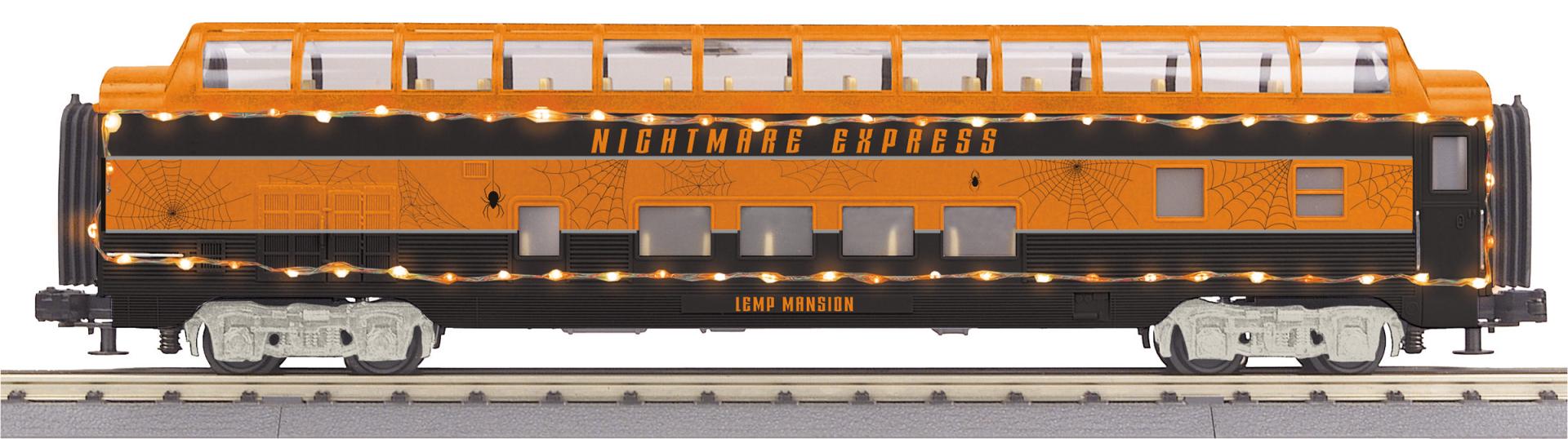 MTH 30-68285 - 60’ Streamlined Full-Length Vista Dome Car "Halloween" #Lemp Mansion w/ LED Lights