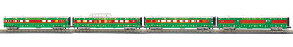 MTH 30-68286 - 60’ Streamlined Passenger Set "Christmas" w/LED Lights (4-Car)