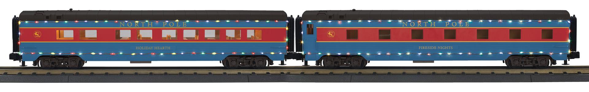 MTH 30-68291 - 60’ Streamlined Sleeper/Diner "North Pole" w/ LED Lights (2-Car)