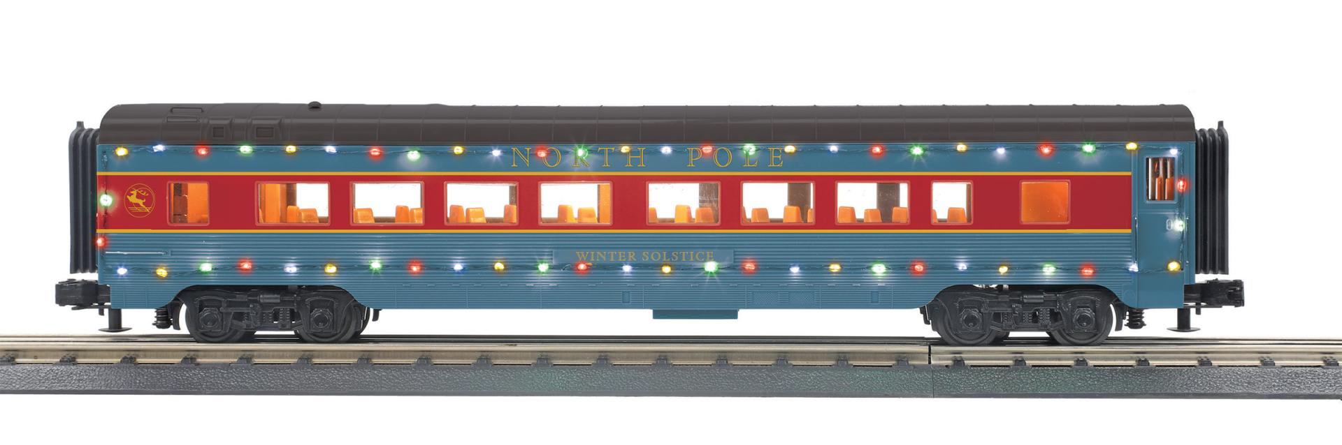 MTH 30-68292 - 60’ Streamlined Coach Car "North Pole" #Winter Solstice w/ LED Lights