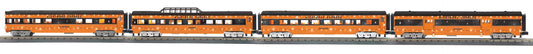 MTH 30-68302 - RailKing - 60’ Streamlined Passenger Set "Halloween" w/ LED Lights (4-Car)
