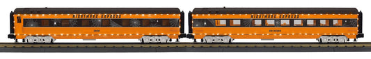 MTH 30-68303 - RailKing - 60’ Streamlined Sleeper/Diner "Halloween" w/ LED Lights (2-Car)