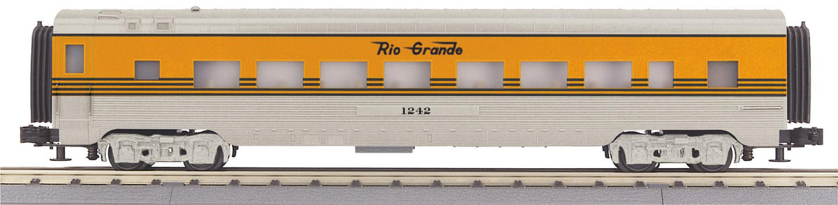 MTH 30-68320 - RailKing - 60’ Streamlined Coach Car "Denver & Rio Grande" #1242