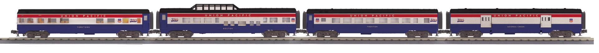 MTH 30-68326 - RailKing - 60’ Streamlined Passenger Set "Semiquincentennial" (4-Car)