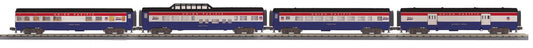 MTH 30-68326 - RailKing - 60’ Streamlined Passenger Set "Semiquincentennial" (4-Car)