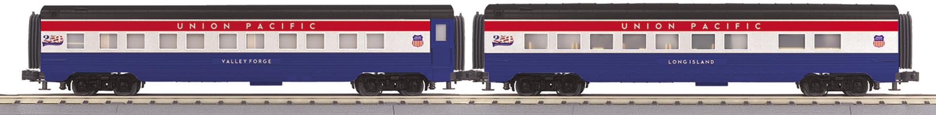 MTH 30-68327 - RailKing - 60’ Streamlined Sleeper/Diner "Semiquincentennial" (2-Car)