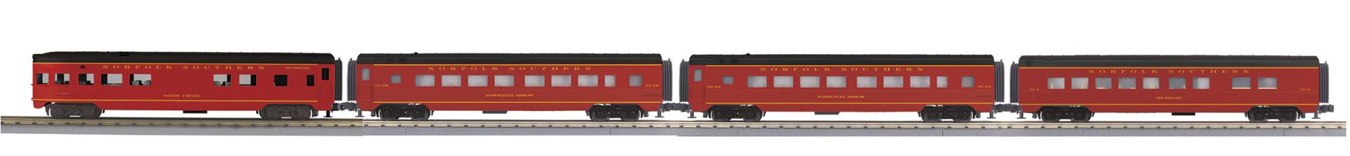 MTH 30-68330 - RailKing - 60’ Streamlined Passenger Set "Norfolk Southern" (4-Car)