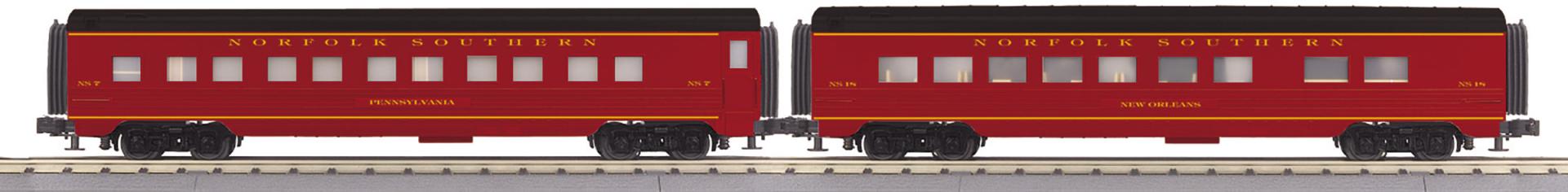 MTH 30-68331 - RailKing - 60’ Streamlined Sleeper/Diner "Norfolk Southern" (2-Car)