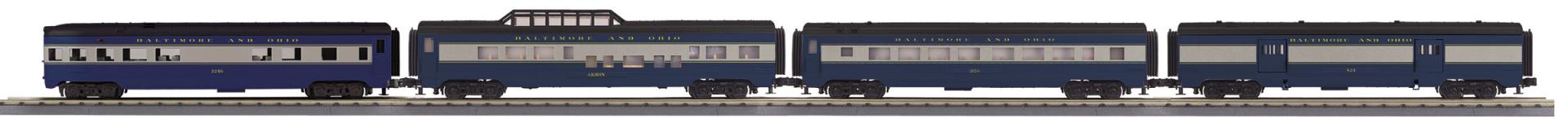 MTH 30-68333 - RailKing - 60’ Streamlined Passenger Set "Baltimore & Ohio" (4-Car)