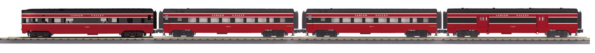 MTH 30-68337 - RailKing - 60’ Streamlined Passenger Set "Lehigh Valley" (4-Car)