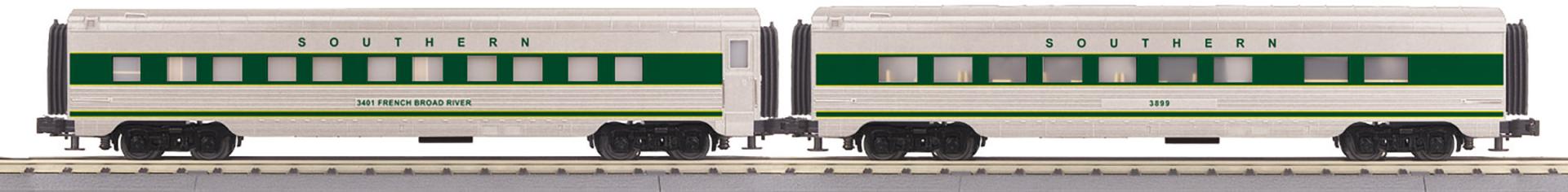 MTH 30-68342 - RailKing - 60’ Streamlined Sleeper/Diner "Southern" (2-Car)