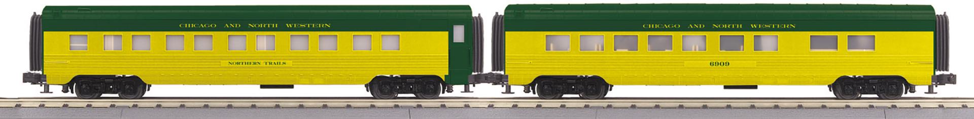 MTH 30-68346 - RailKing - 60’ Streamlined Sleeper/Diner "Chicago North Western" (2-Car)