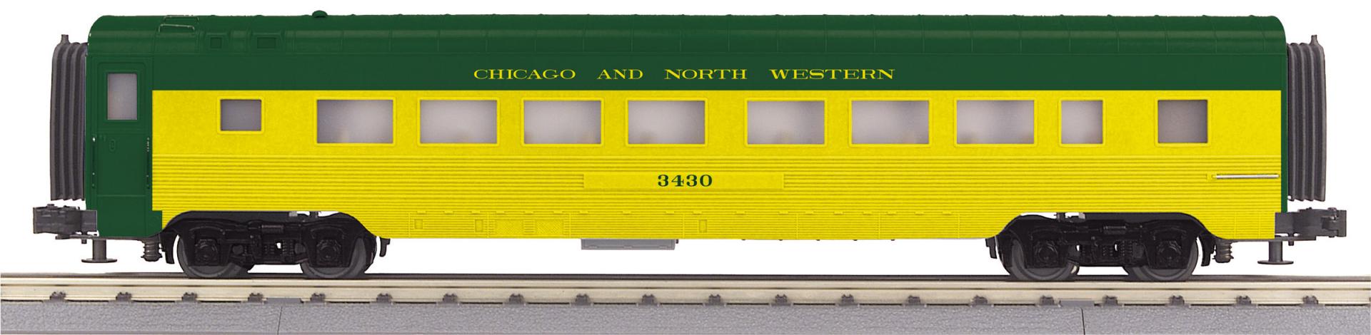 MTH 30-68347 - RailKing - 60’ Streamlined Coach Car "Chicago North Western" #3430
