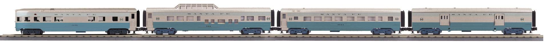 MTH 30-68349 - RailKing - 60’ Streamlined Passenger Set "Santa Fe" (4-Car)