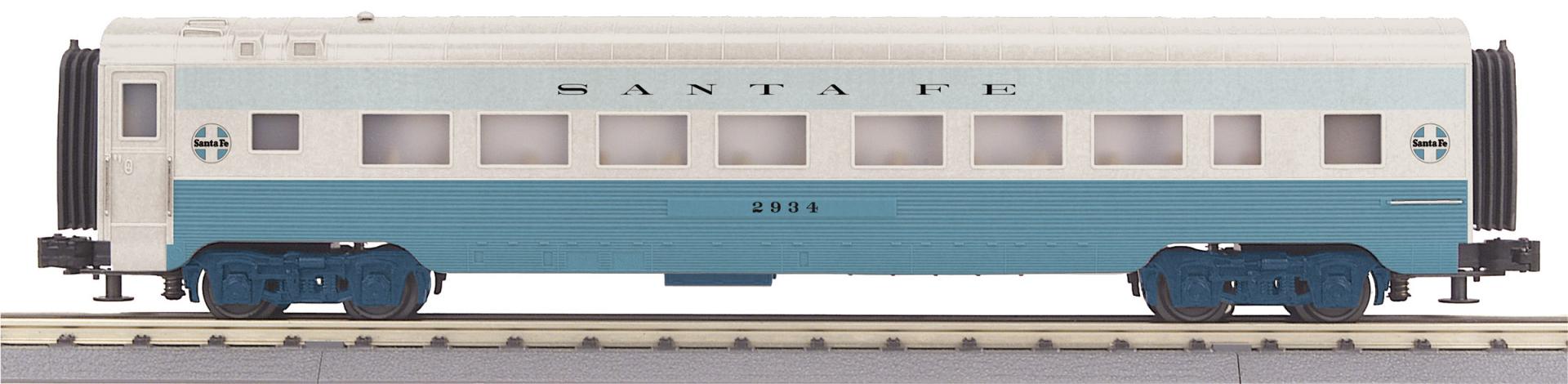MTH 30-68351 - RailKing - 60’ Streamlined Coach Car "Santa Fe" #2934