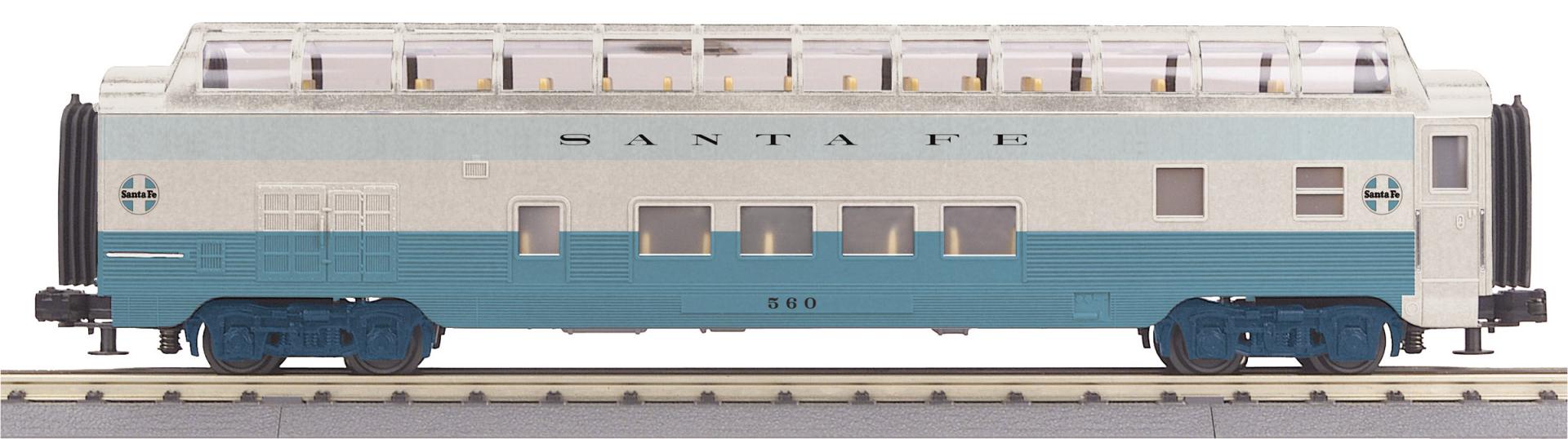MTH 30-68352 - RailKing - 60’ Streamlined Full-Length Vista Dome Car "Santa Fe" #560