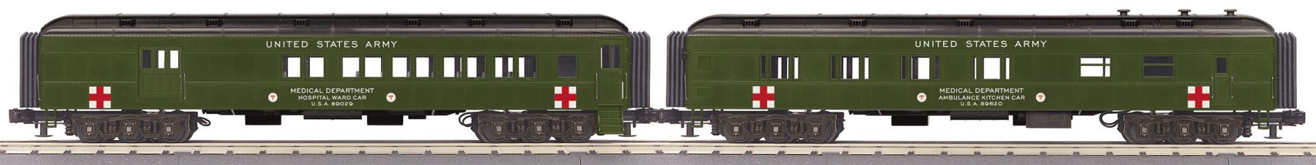 MTH 30-69393 - RailKing - 60’ Madison Combo/Diner Set "U.S. Army" (2-Car)