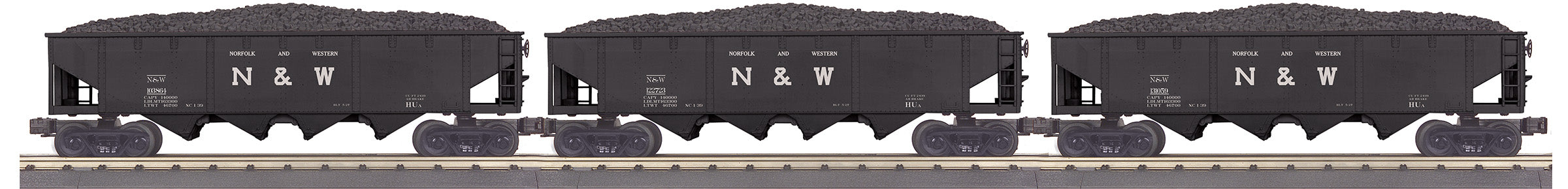 MTH 30-70139 - 4-Bay Hopper Car Set "Norfolk & Western" (3-Car)