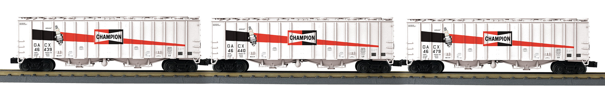 MTH 30-70143 - Airslide Hopper Car "Champion" (3-Car) Spark Plug