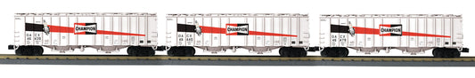 MTH 30-70143 - RailKing - Airslide Hopper Car "Champion" (3-Car) Spark Plug