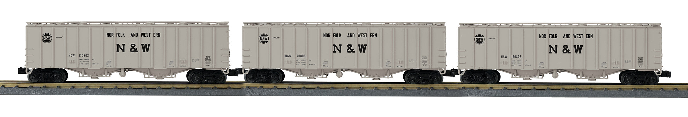 MTH 30-70146 - Airslide Hopper Car "Norfolk & Western" (3-Car)