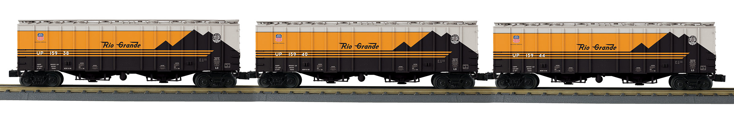 MTH 30-70148 - Airslide Hopper Car "Denver Rio Grande" (3-Car) Union Pacific Heritage