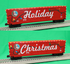 MTH 30-70151 - 50’ Double Door Plugged Boxcar Set "Christmas" w/ LED Lights (4-Car)