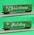 MTH 30-70151 - 50’ Double Door Plugged Boxcar Set "Christmas" w/ LED Lights (4-Car)