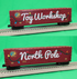 MTH 30-70152 - 50’ Double Door Plugged Boxcar Set "North Pole" w/ LED Lights (4-Car)