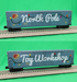 MTH 30-70152 - 50’ Double Door Plugged Boxcar Set "North Pole" w/ LED Lights (4-Car)