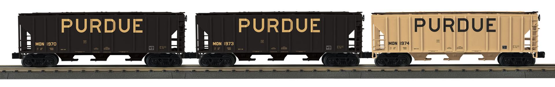 MTH 30-70164 - Ps-2 Discharge Hopper Set "Purdue" (3-Car) - Custom Run for MrMuffin'sTrains