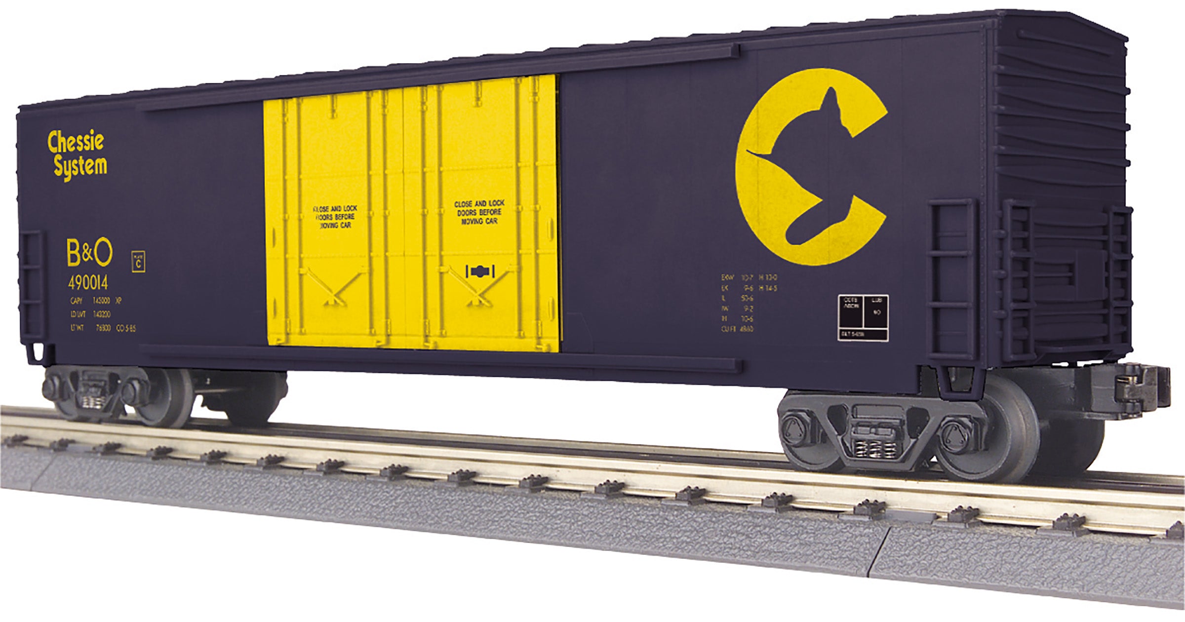 MTH 30-71173 - 50' Double Door Plugged Box Car "Chessie" #49014