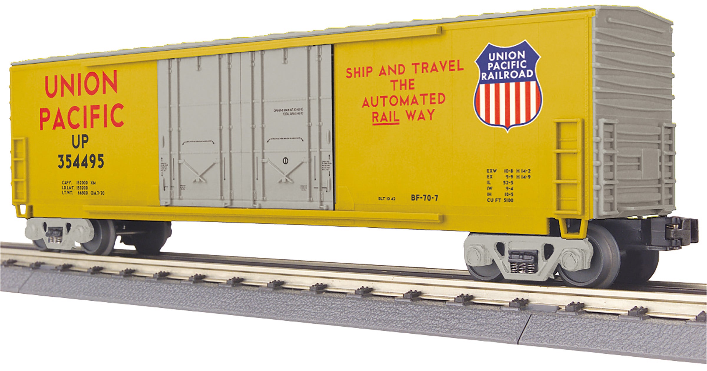 MTH 30-71176 - 50' Double Door Plugged Box Car "Union Pacific" #354495