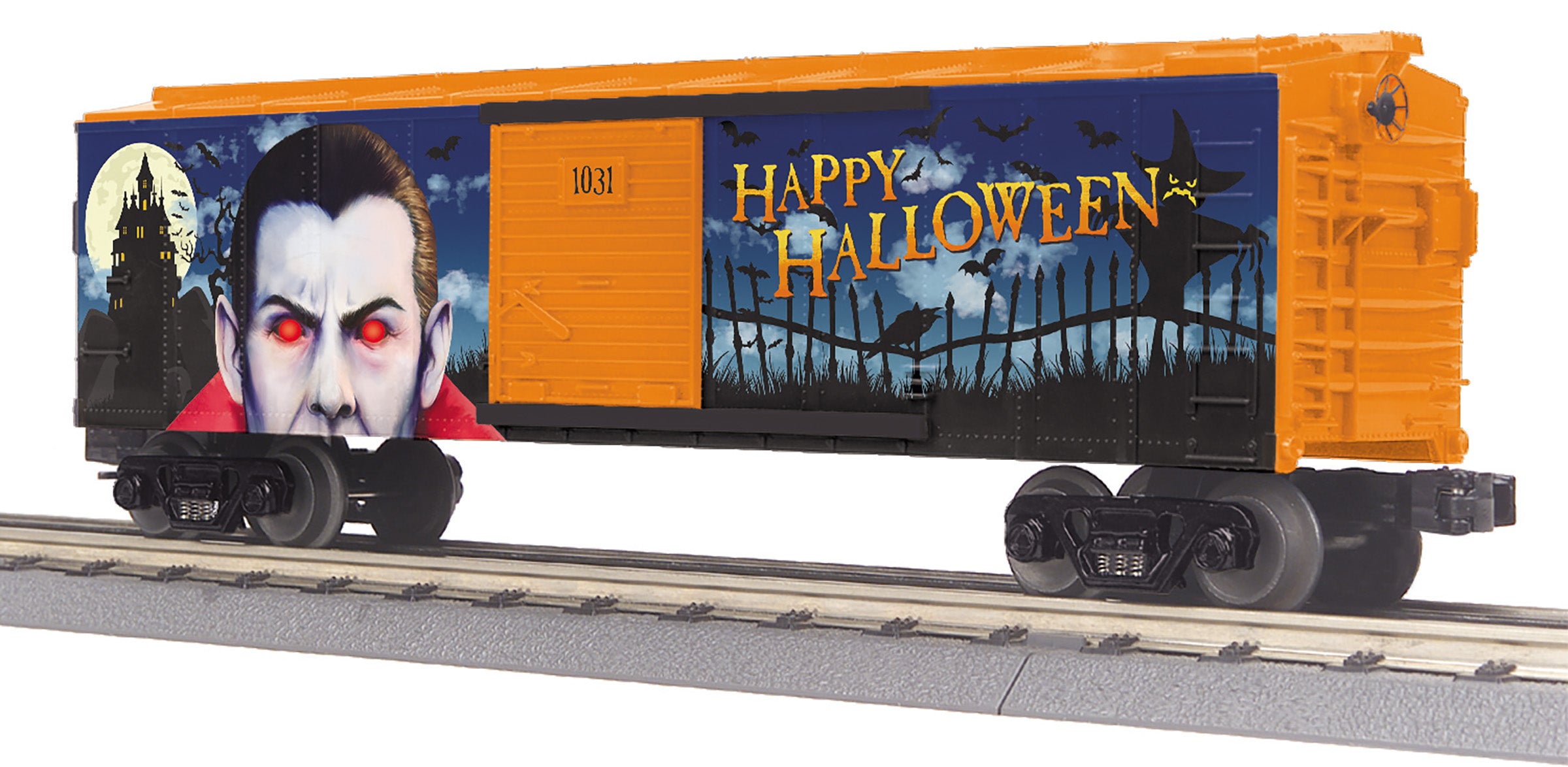 MTH 30-71191 - 40' Box Car "Halloween" w/ Glowing LEDs (Vampire)