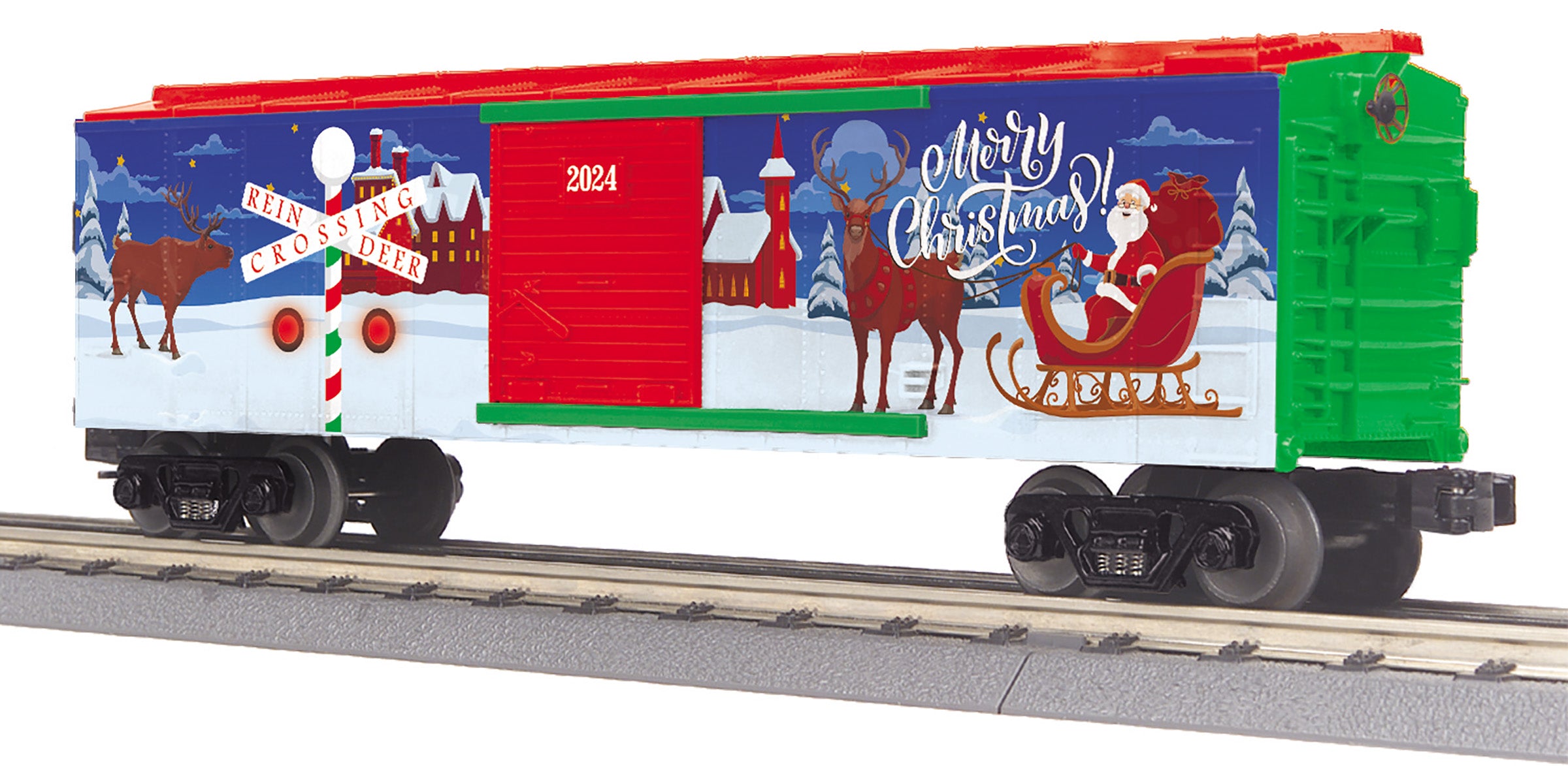 MTH 30-71195 - 40' Box Car "Christmas" #2024 w/ Blinking LEDs