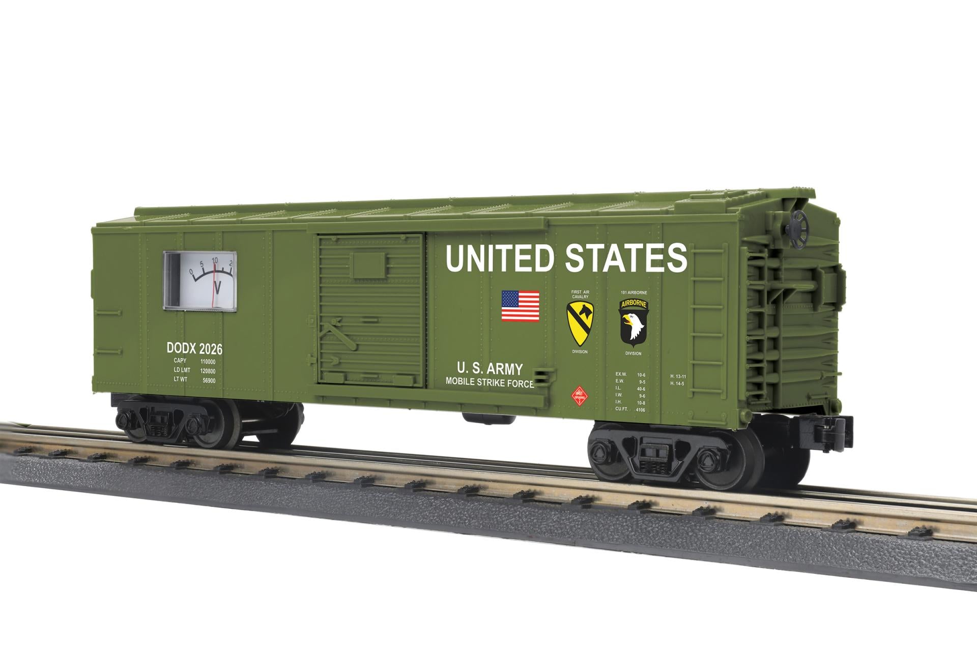 MTH 30-71301 - Box Car "U.S. Army" #2026 w/ Power Meter - MrMuffin'sTrains