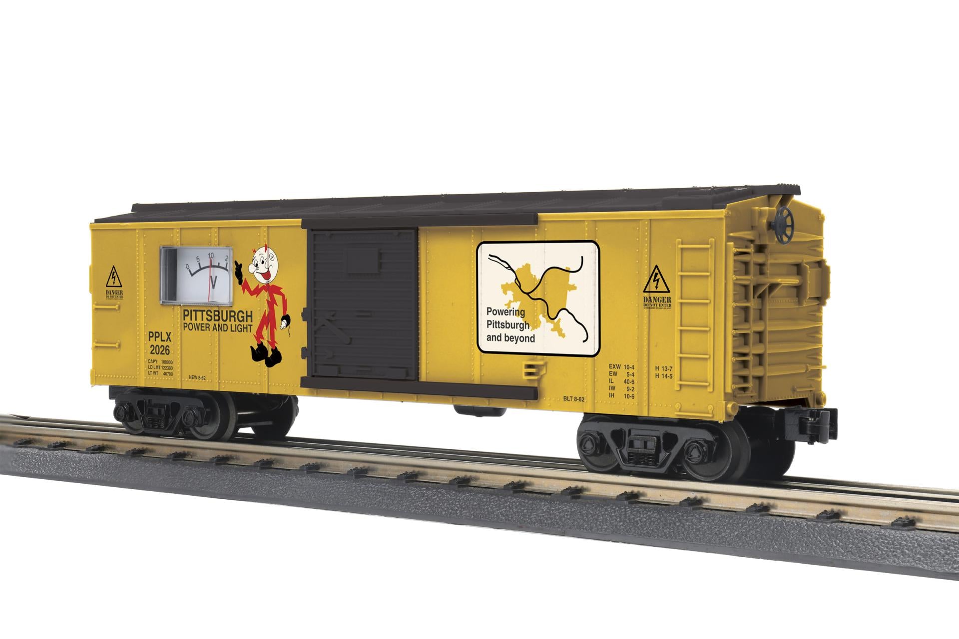 MTH 30-71303 - Box Car "Pittsburgh Power & Light" #2026 w/ Power Meter - MrMuffin'sTrains