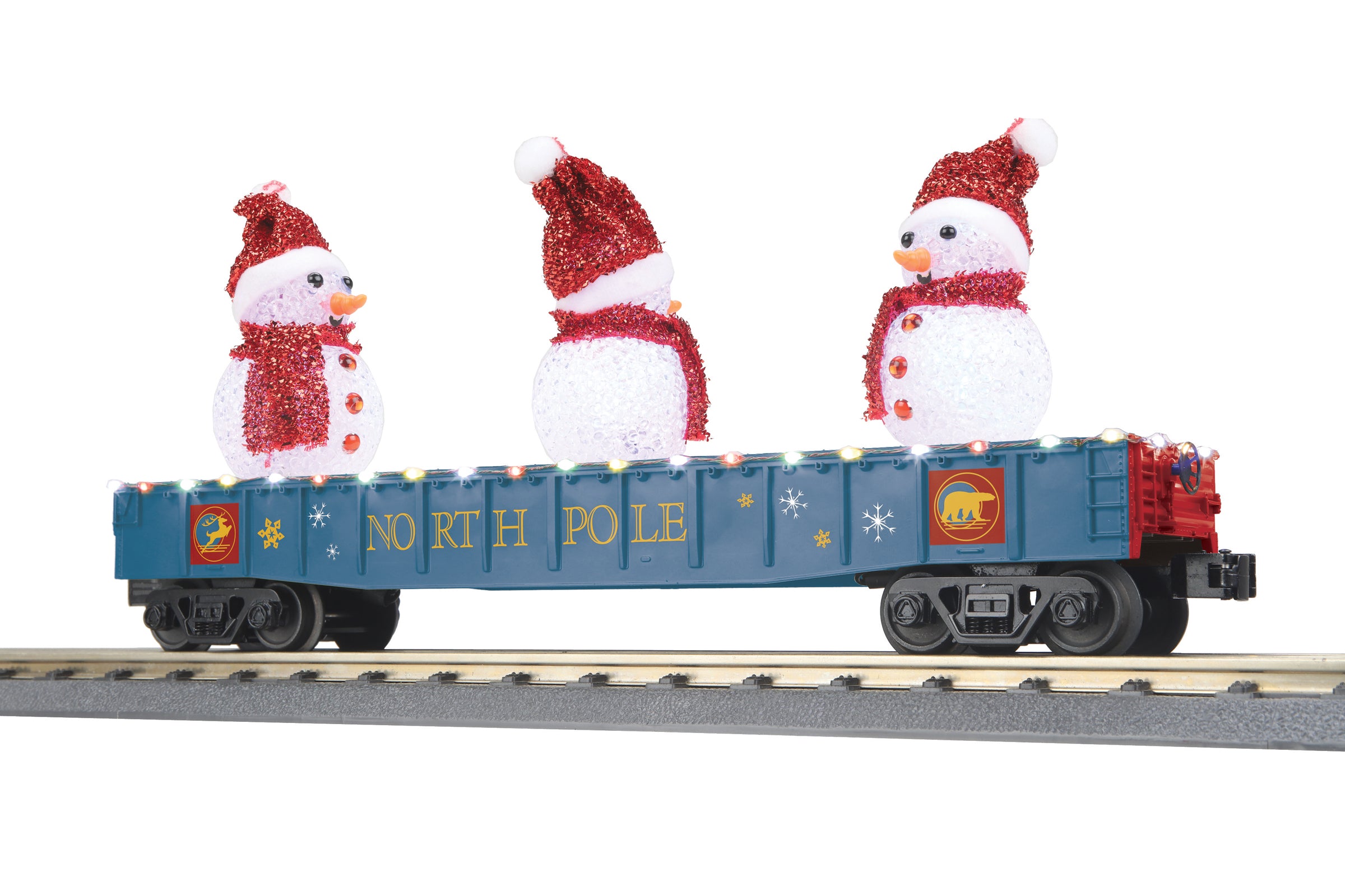 MTH 30-72249 - Gondola Car "North Pole" #2024 w/ LED Christmas Lights & Lighted Snowmen