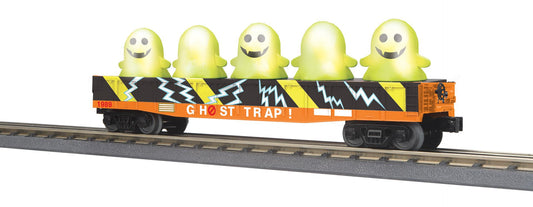 MTH 30-72257 - RailKing - Gondola Car "Ghost Trap" #1989 w/ Flickering Lighted Ghosts