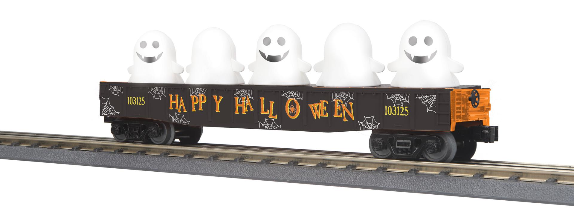 MTH 30-72259 - Gondola Car "Halloween" #103125 w/ Flickering Lighted Ghosts