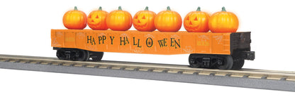 MTH 30-72269 - RailKing - Gondola Car "Halloween" #13126 w/ Flickering Lighted Jack-O-Lanterns