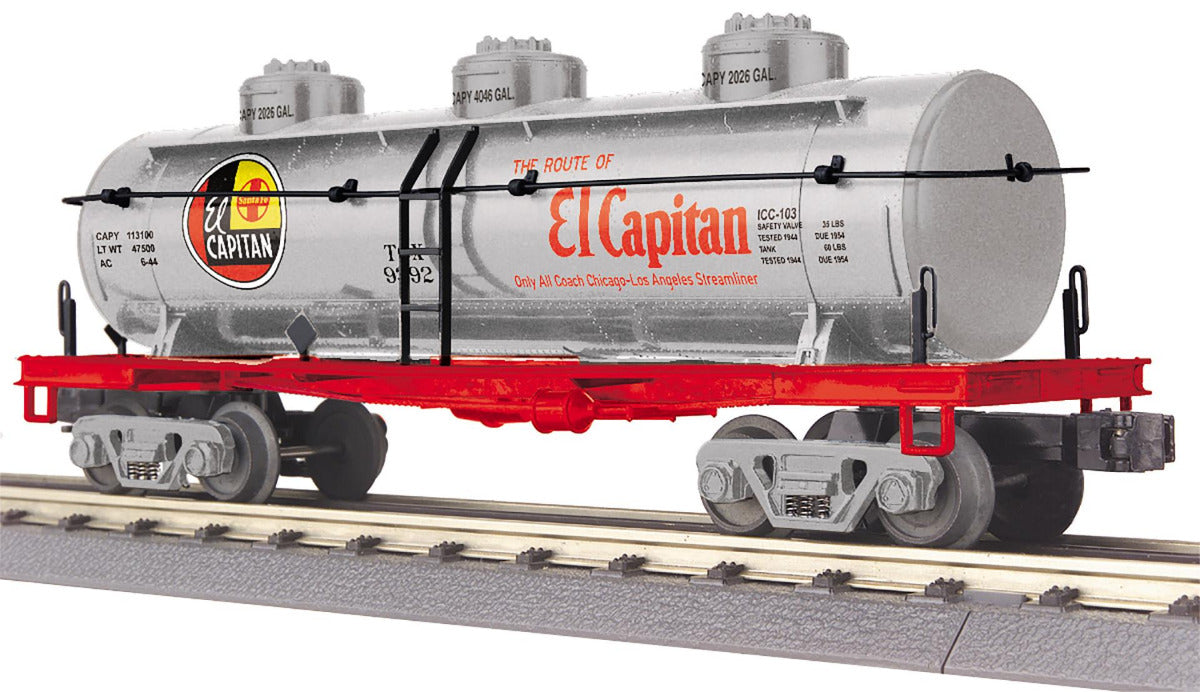 MTH 30-73663 - RailKing - 3-Dome Tank Car "Santa Fe" #TCX 9392 – MrMuffin'sTrains
