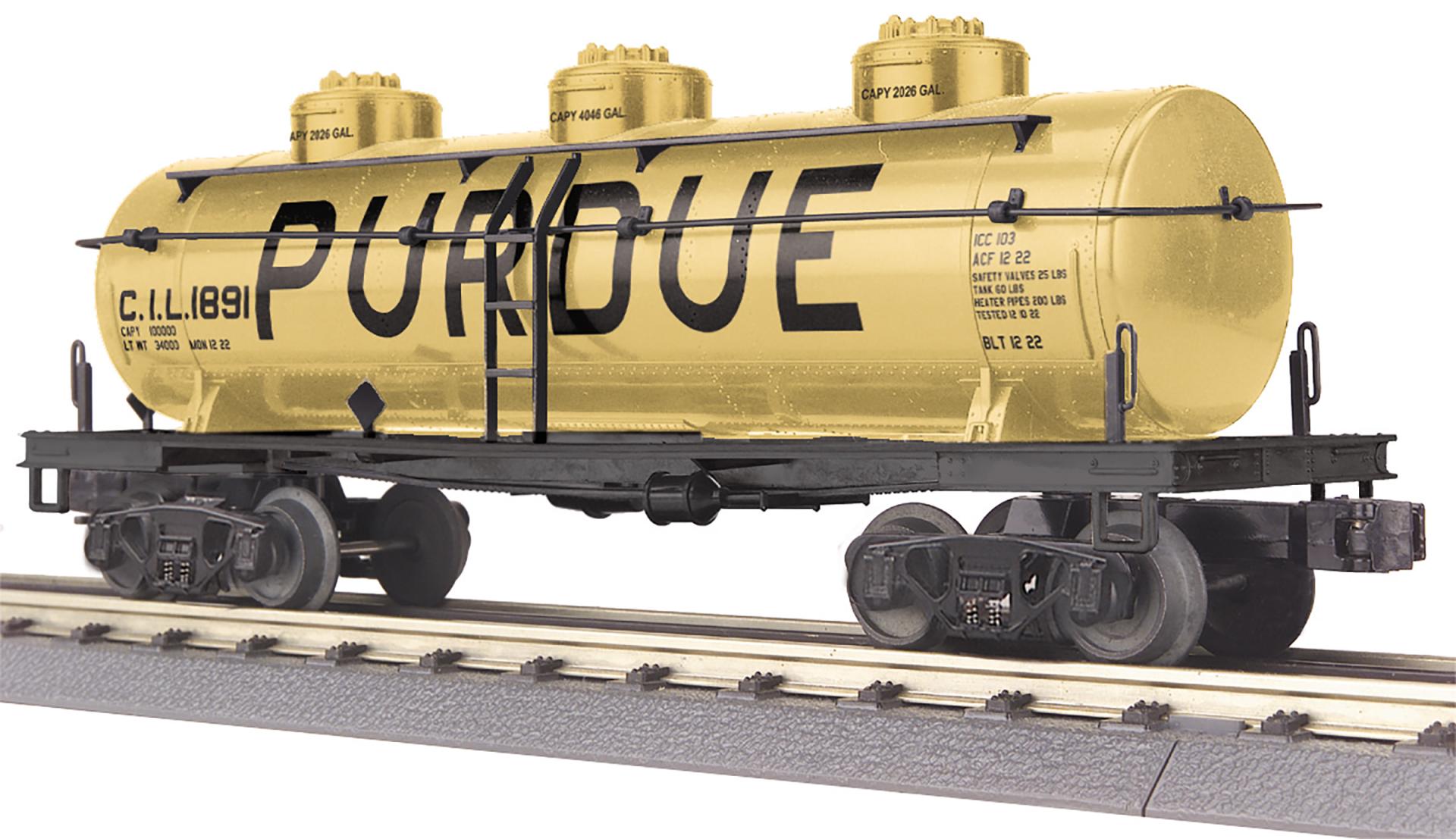 MTH 30-73676 - 3-Dome Tank Car "Monon - Purdue" #1891  - Custom Run for MrMuffin'sTrains
