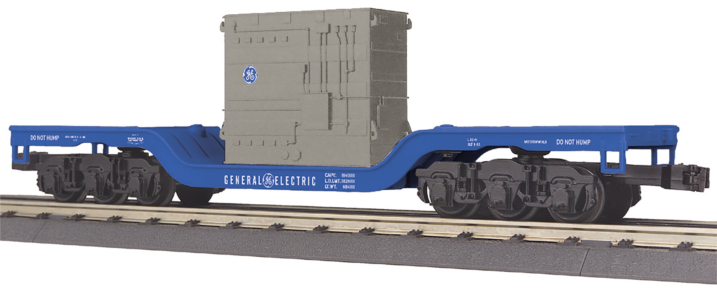 MTH 30-76931 - Dep. Center Flat Car "General Electric" #40019 w/ Transformer Load