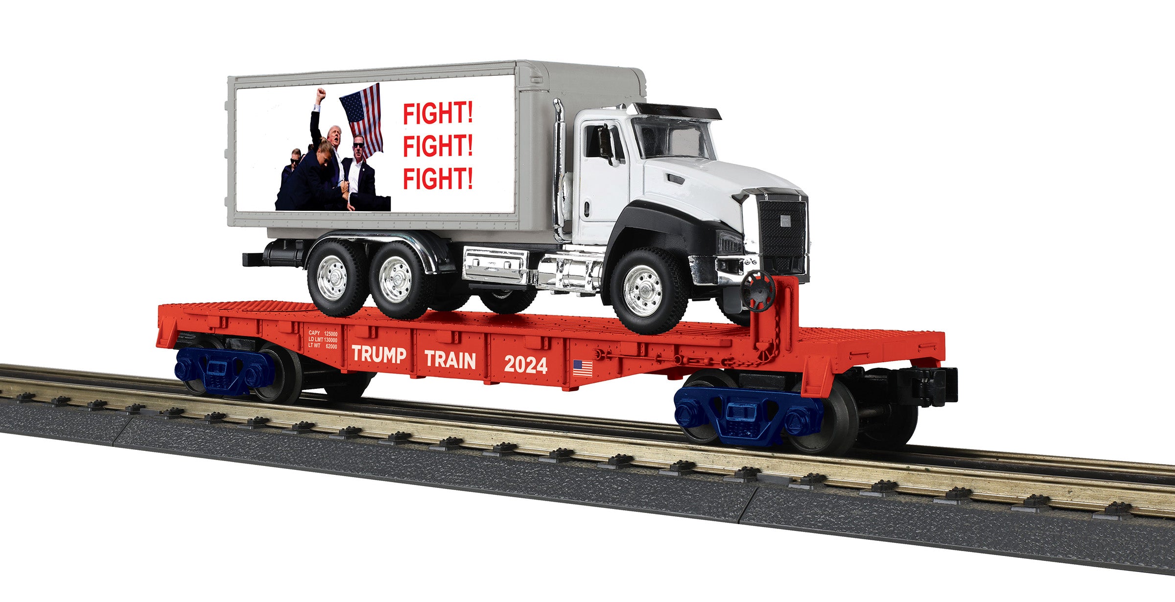 MTH 30-76937 - Flat Car "Donald J. Trump" #2024 w/ Box Truck