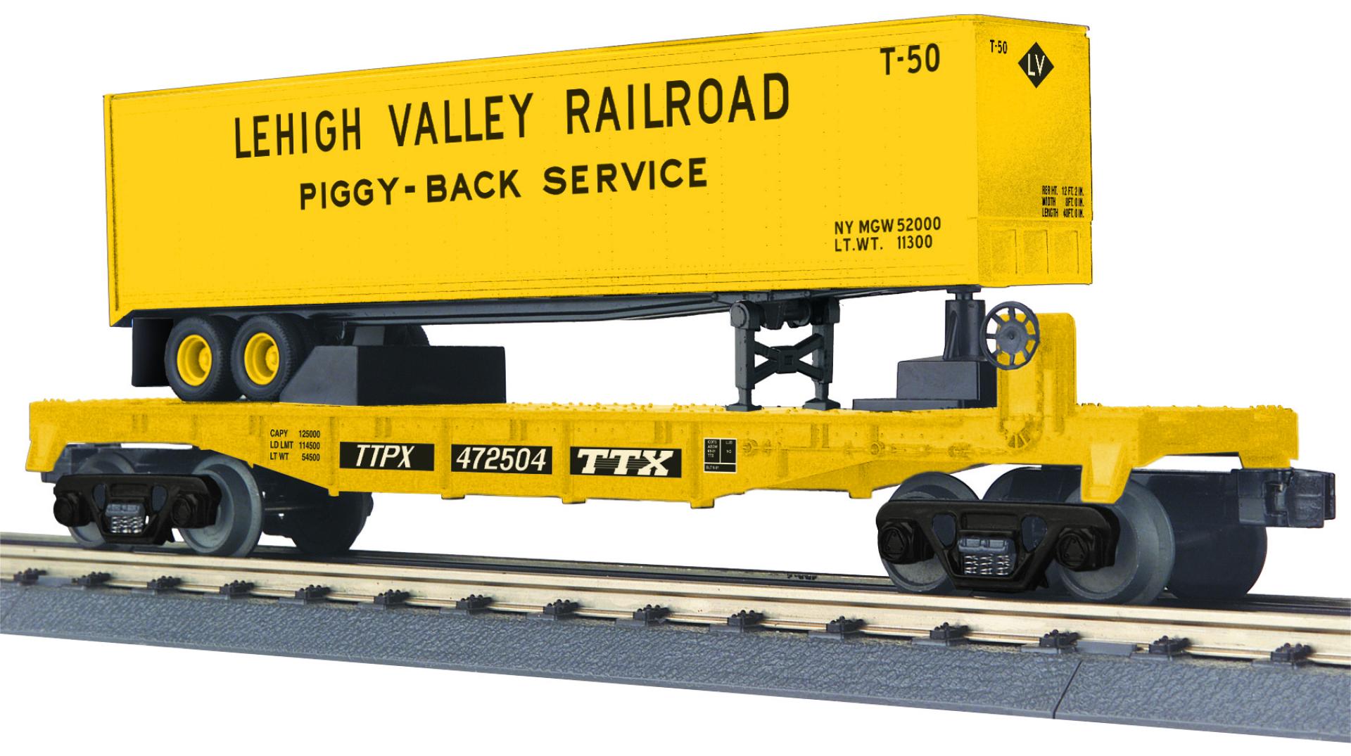 MTH 30-76960 - Flat Car "TTX" #472504 w/ 40’ Trailer